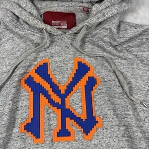 Mostly Heard Rarely Seen NY Mets B-bit Print Hoodie Mens Size XL Gray
